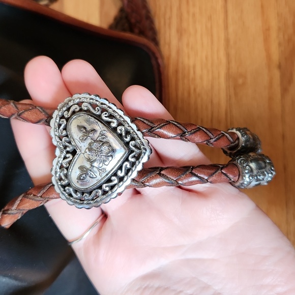 Vtg Brighton leather drawstring bucket bag - Picture 5 of 8